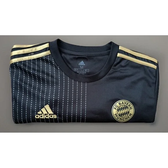 FC Bayern Munchen Adidas 21 22 Away Kit Soccer Jersey Black Logo Medium JBHS - Picture 7 of 11